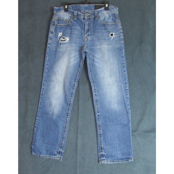 Axel Jeans Mens Size 34x32 Blue Relaxed Straight Denim Biker Cowboy Western - Picture 1 of 16